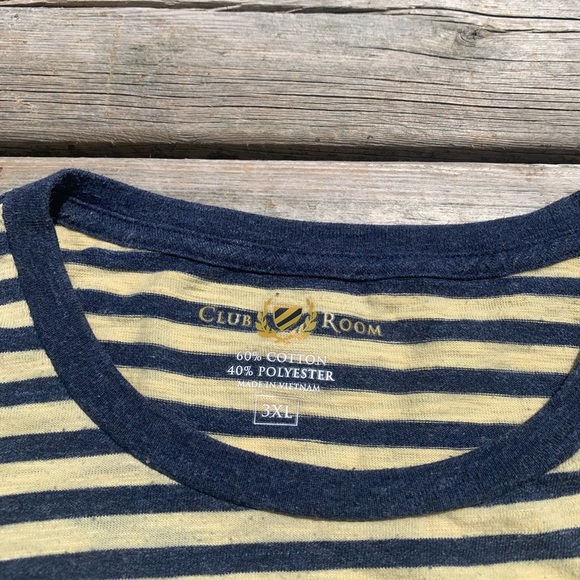 💜 Club Room Striped T-Shirt Navy & Yellow 3XL - Picture 4 of 6